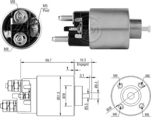 ERA ZM8995 - Elettromagnete, Motore d'avviamento www.autoricambit.com