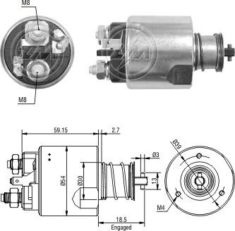 ERA ZM3491 - Elettromagnete, Motore d'avviamento www.autoricambit.com