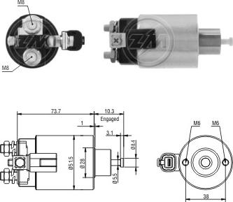 ERA ZM3695 - Elettromagnete, Motore d'avviamento www.autoricambit.com