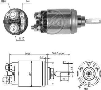 ERA ZM742 - Elettromagnete, Motore d'avviamento www.autoricambit.com