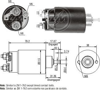 ERA ZM762 - Elettromagnete, Motore d'avviamento www.autoricambit.com