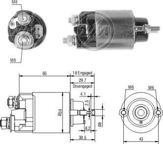 ERA ZM705 - Elettromagnete, Motore d'avviamento www.autoricambit.com