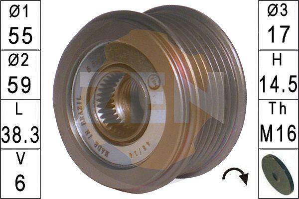 ERA ZN5593 - Puleggia cinghia, Alternatore www.autoricambit.com