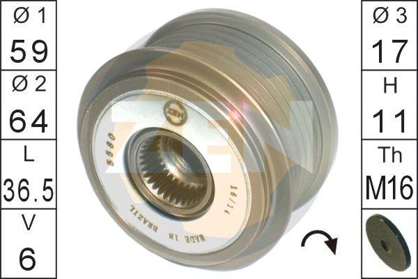 ERA ZN5580 - Puleggia cinghia, Alternatore www.autoricambit.com