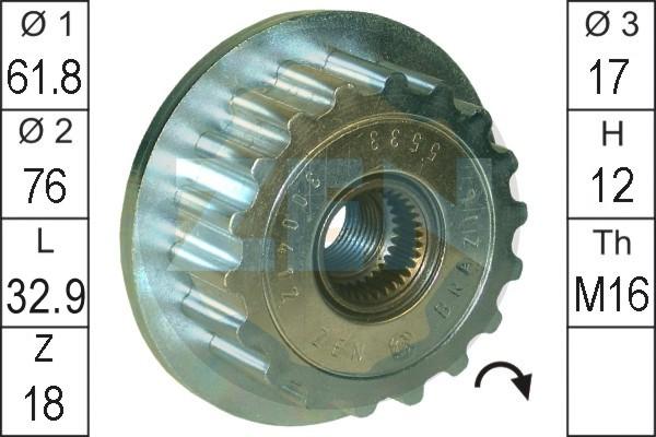 ERA ZN5533 - Puleggia cinghia, Alternatore www.autoricambit.com