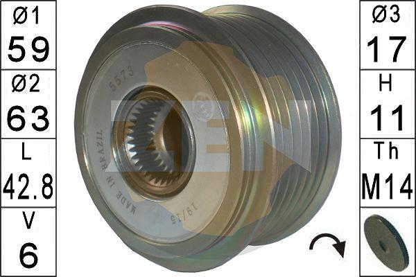 ERA ZN5573 - Puleggia cinghia, Alternatore www.autoricambit.com