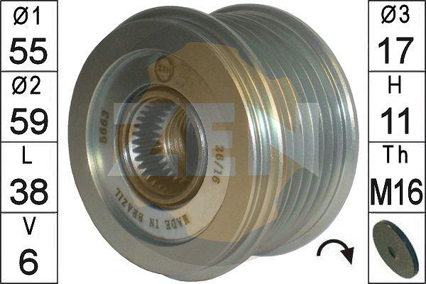 ERA ZN5663 - Puleggia cinghia, Alternatore www.autoricambit.com