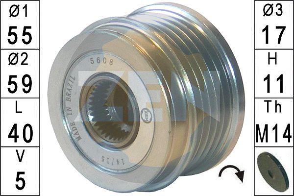 ERA ZN5608 - Puleggia cinghia, Alternatore www.autoricambit.com