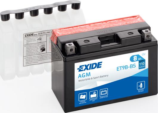 Exide ET9B-BS - Batteria avviamento www.autoricambit.com