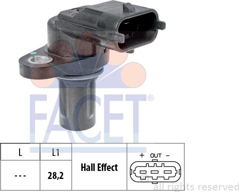 FACET 9.0695 - Sensore, Posizione albero a camme www.autoricambit.com