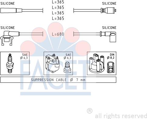 FACET 4.9497 - Kit cavi accensione www.autoricambit.com