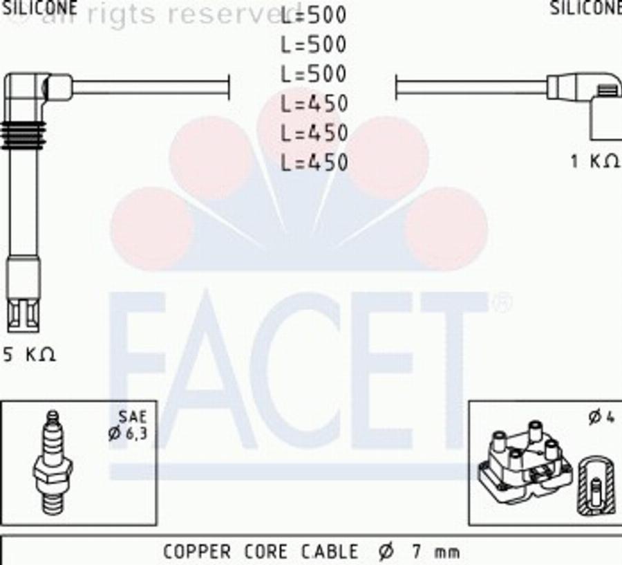 FACET 4.9458 - Kit cavi accensione www.autoricambit.com