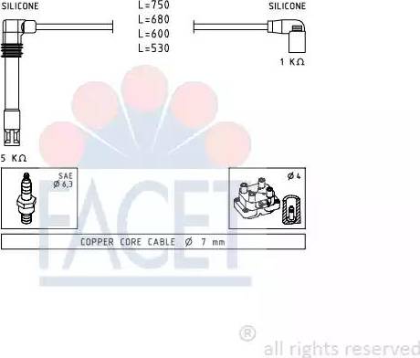 FACET 4.9468 - Kit cavi accensione www.autoricambit.com