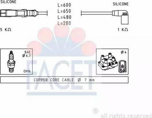 FACET 4.9484 - Kit cavi accensione www.autoricambit.com