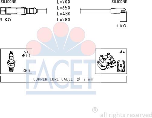 FACET 4.9479 - Kit cavi accensione www.autoricambit.com