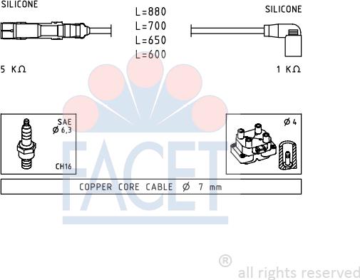 FACET 4.9595 - Kit cavi accensione www.autoricambit.com