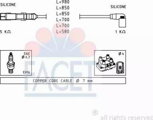 FACET 4.9590 - Kit cavi accensione www.autoricambit.com