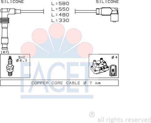 FACET 4.9559 - Kit cavi accensione www.autoricambit.com