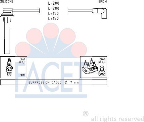 FACET 4.9507 - Kit cavi accensione www.autoricambit.com