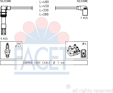 FACET 4.9575 - Kit cavi accensione www.autoricambit.com