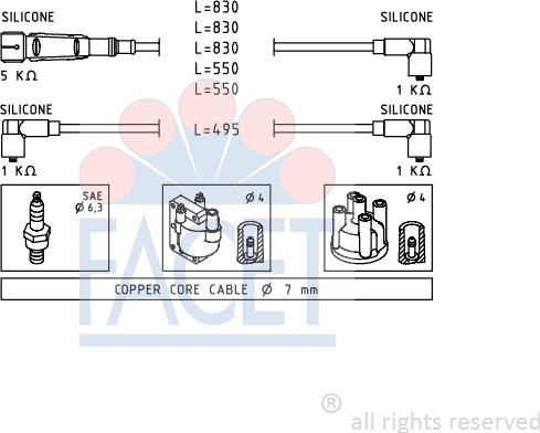 FACET 4.9682 - Kit cavi accensione www.autoricambit.com