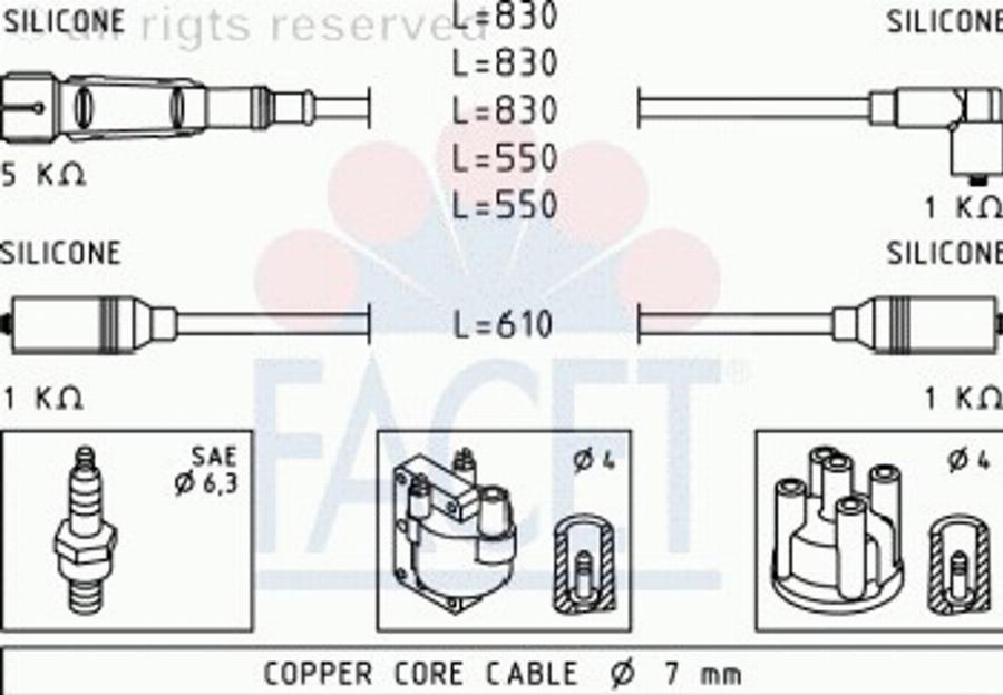 FACET 49672 - Kit cavi accensione www.autoricambit.com