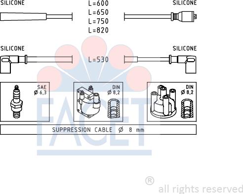 FACET 4.9078 - Kit cavi accensione www.autoricambit.com