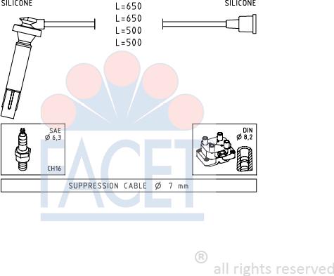 FACET 4.9819 - Kit cavi accensione www.autoricambit.com