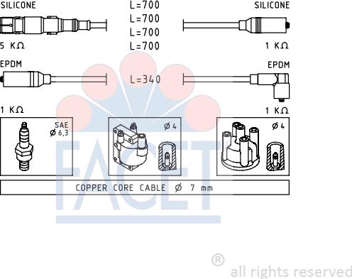 FACET 4.9353 - Kit cavi accensione www.autoricambit.com