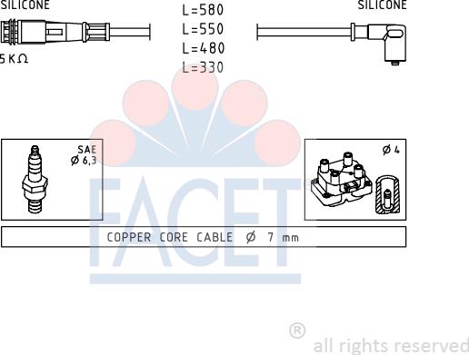 FACET 4.9363 - Kit cavi accensione www.autoricambit.com