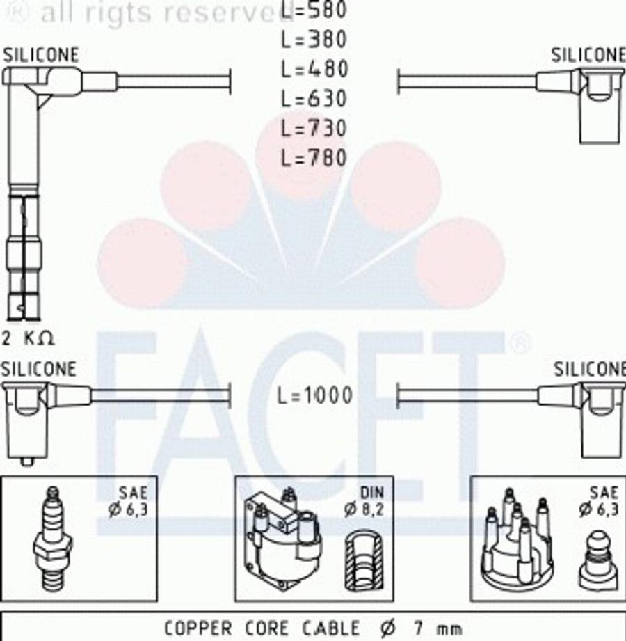 FACET 49307 - Kit cavi accensione www.autoricambit.com