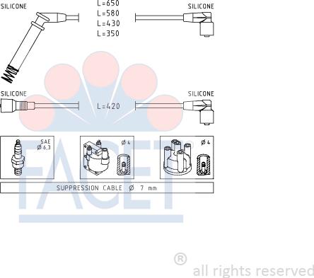 FACET 4.9237 - Kit cavi accensione www.autoricambit.com