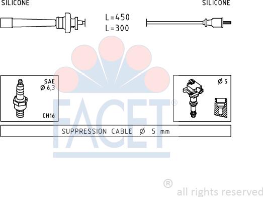 FACET 4.9764 - Kit cavi accensione www.autoricambit.com