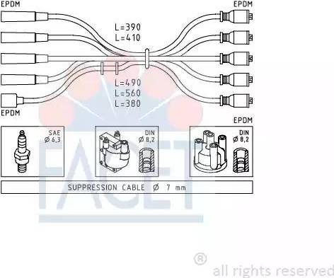 FACET 4.8429 - Kit cavi accensione www.autoricambit.com