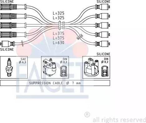 FACET 4.8421 - Kit cavi accensione www.autoricambit.com