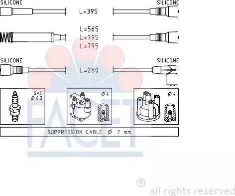 FACET 4.8528 - Kit cavi accensione www.autoricambit.com