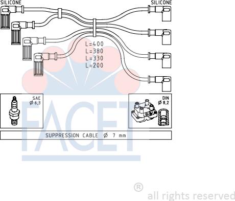 FACET 4.8615 - Kit cavi accensione www.autoricambit.com