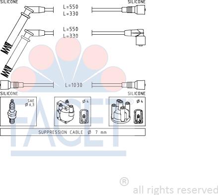 FACET 4.8689 - Kit cavi accensione www.autoricambit.com