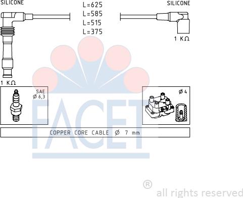 FACET 4.8688 - Kit cavi accensione www.autoricambit.com