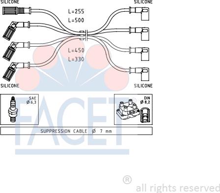 FACET 4.8887 - Kit cavi accensione www.autoricambit.com