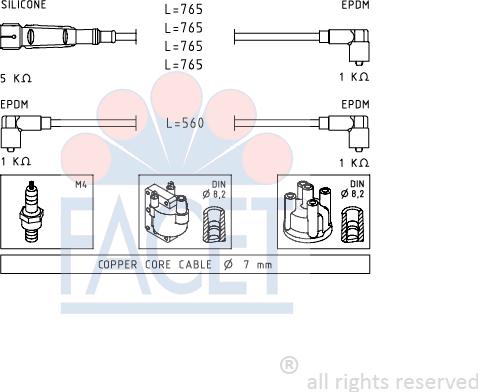 FACET 4.8727 - Kit cavi accensione www.autoricambit.com