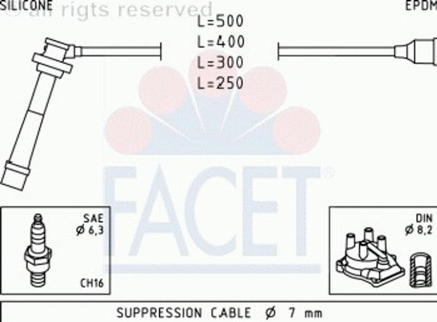 FACET 4.7012 - Kit cavi accensione www.autoricambit.com