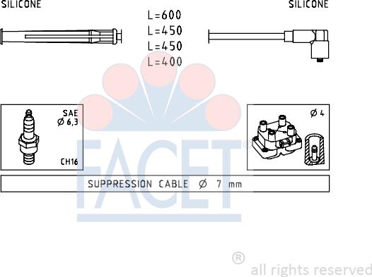 FACET 4.7230 - Kit cavi accensione www.autoricambit.com