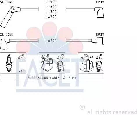 FACET 4.7238 - Kit cavi accensione www.autoricambit.com