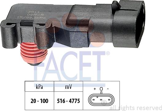 FACET 10.3011 - Sensore pressione aria, Aggiustaggio altimetrico www.autoricambit.com