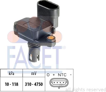 FACET 10.3087 - Sensore pressione aria, Aggiustaggio altimetrico www.autoricambit.com