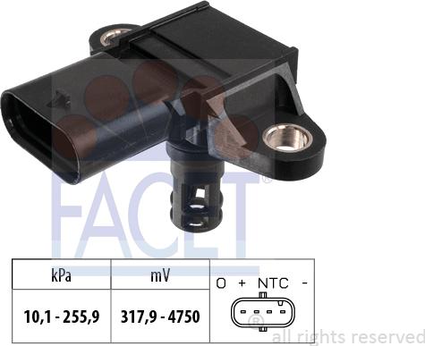 FACET 10.3399 - Sensore pressione aria, Aggiustaggio altimetrico www.autoricambit.com