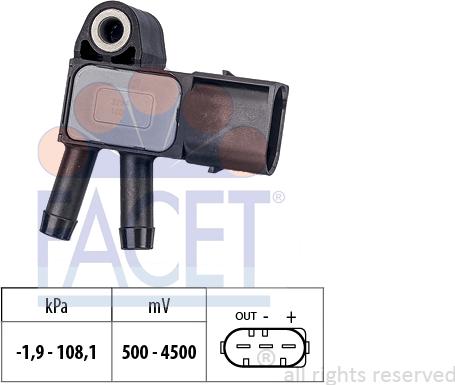 FACET 10.3294 - Sensore, Pressione gas scarico www.autoricambit.com