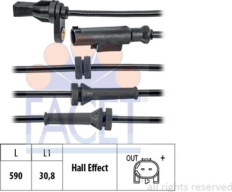 FACET 21.0197 - Sensore, N° giri ruota www.autoricambit.com