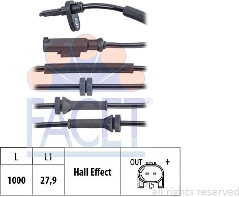 FACET 21.0143 - Sensore, N° giri ruota www.autoricambit.com